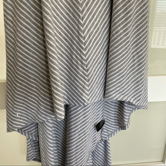 Torrid 4 Grey striped Midi high low dress - Picture 2 of 3